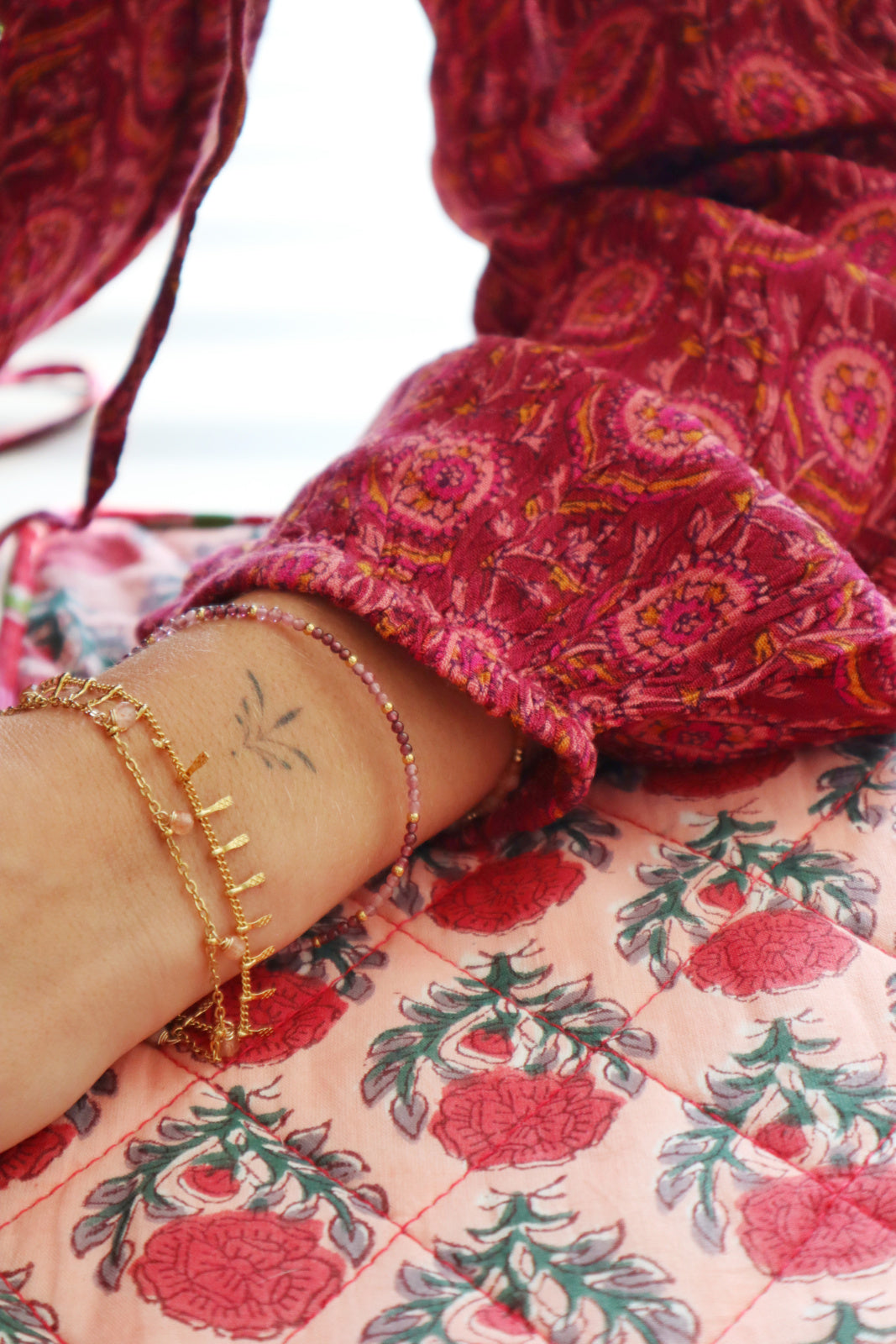 Ruby en roze toermalijn armband