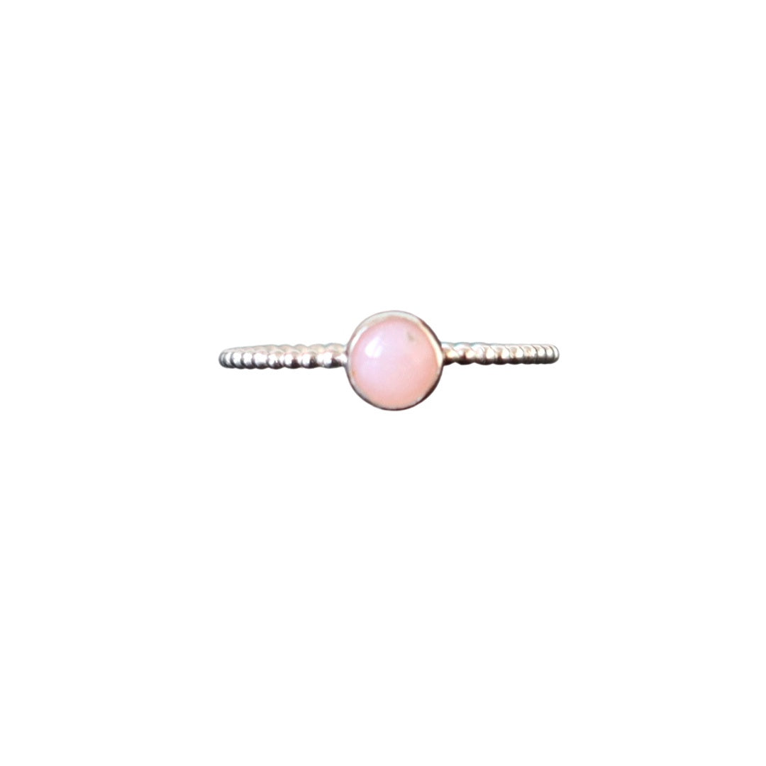 Roze opaal ring zilver