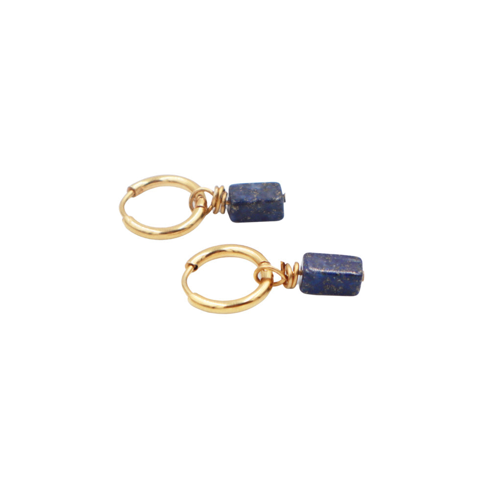 Lazuli oorbellen goud